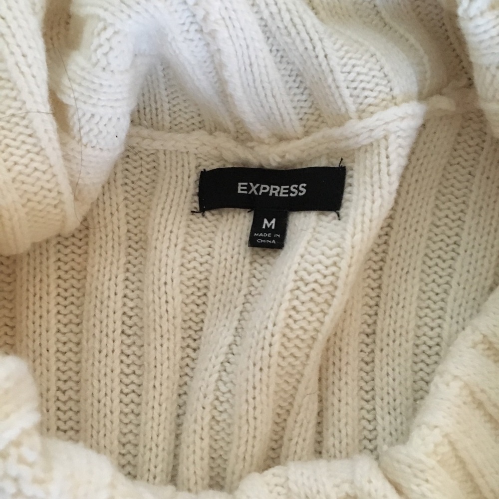 *SOLD* Express Cream Sweaterdress Medium - Picture 2 of 2